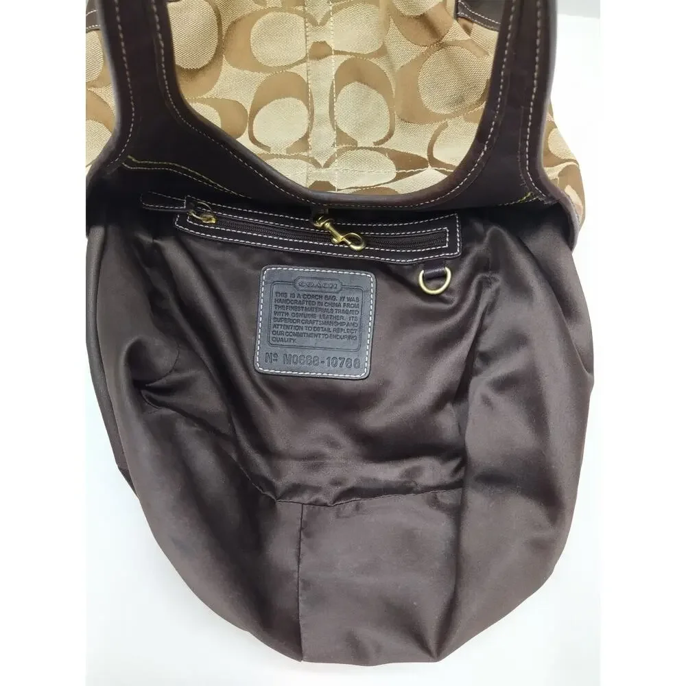 Coach Chelsea Signature Brown Canvas Double Handles Shoulder Bag